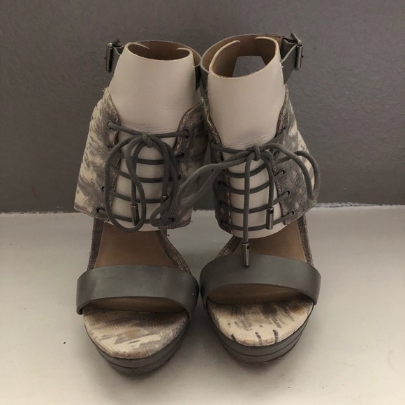 BCBG Runway Snakeskin lace up heels - Picture 3 of 8